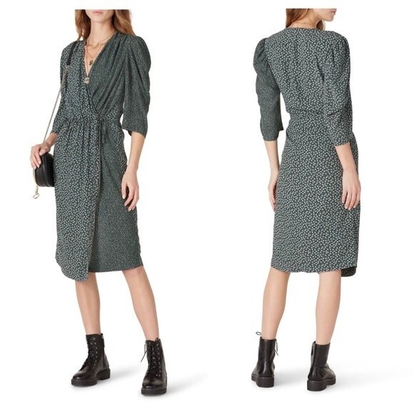 See By Chloe floral & dot wrap dress size 42/M - Picture 1 of 12